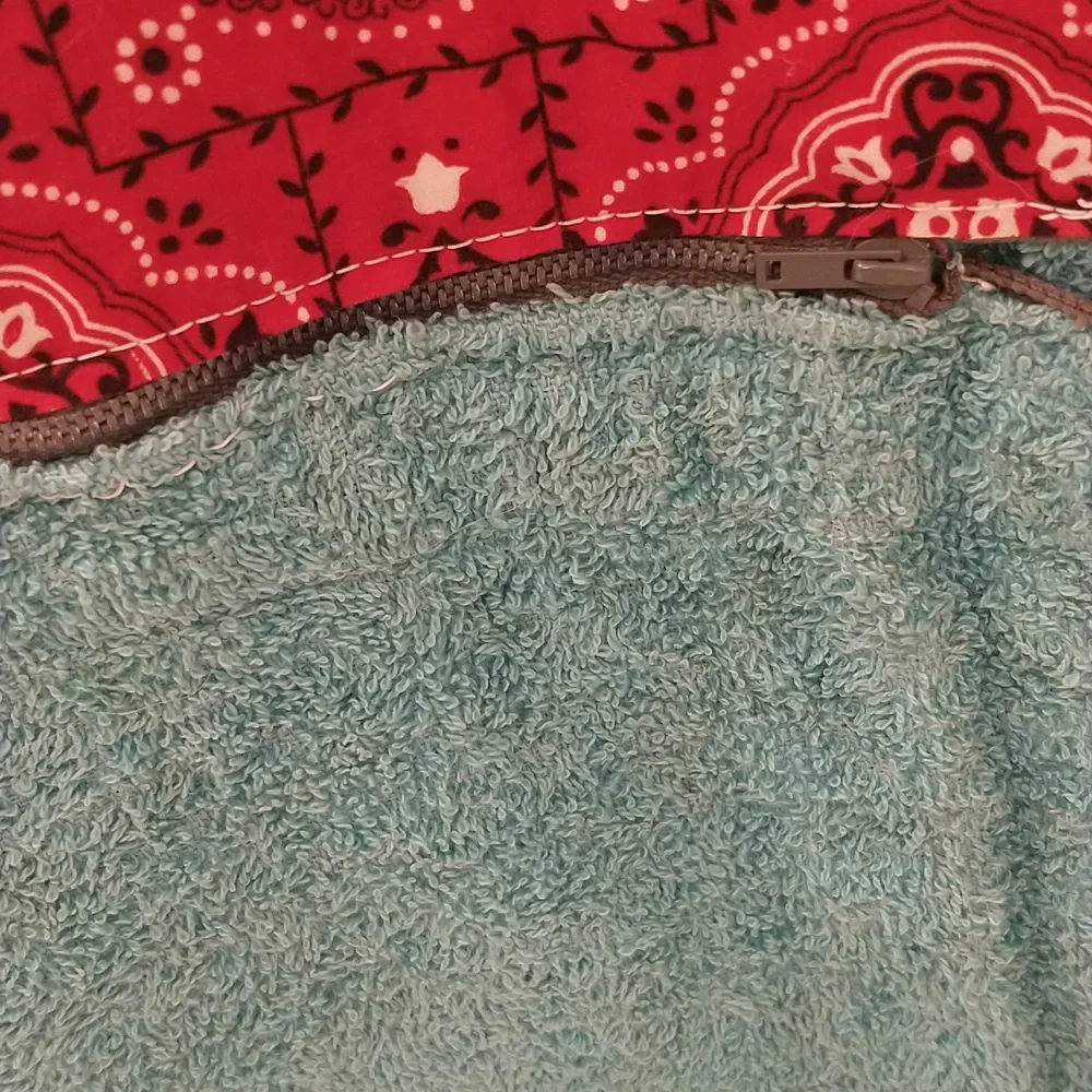 Wild 50s Beach Towel Calico Nymph On Aqua Terry Pockets 1 Zip w Tag Unused 66x36